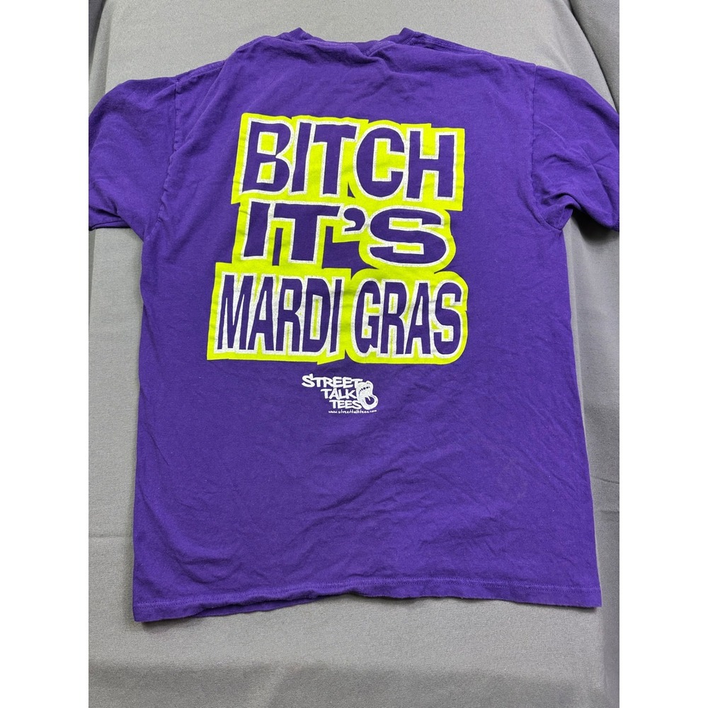 Street Talk Tees Mardi Gras Purple Graphic T-Shirt F.... Around Find Out Men's M